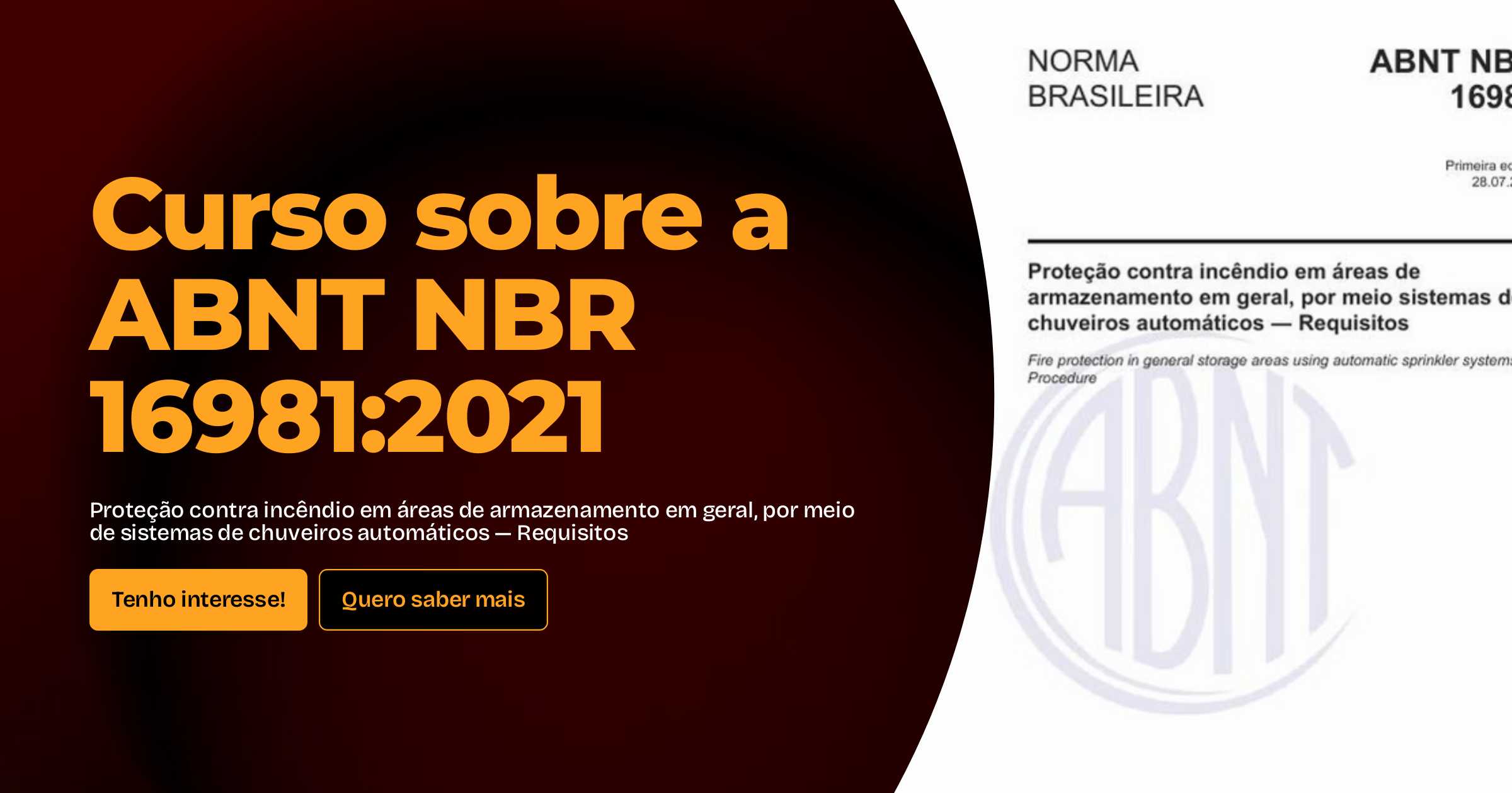 Screenshot ABNT NBR 16981 — Sprinklers para depósitos