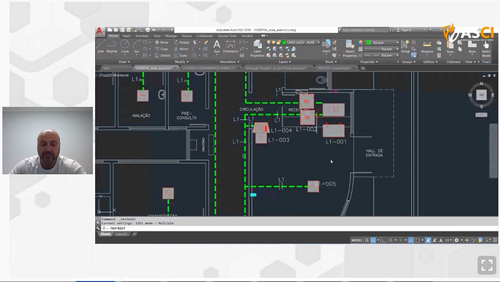 Screenshot Práticas no CAD para Sistema de Detecção e Alarme de Incêndio