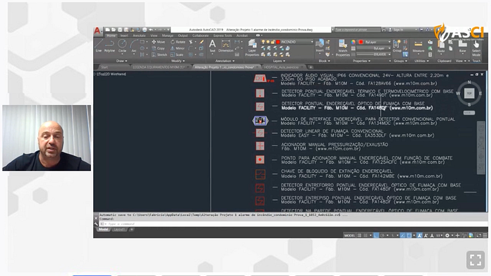 Screenshot Práticas no CAD para Sistema de Detecção e Alarme de Incêndio