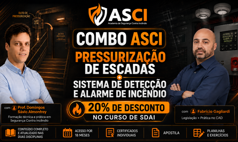Screenshot Combo ASCI — Pressurização de Escadas + SDAI