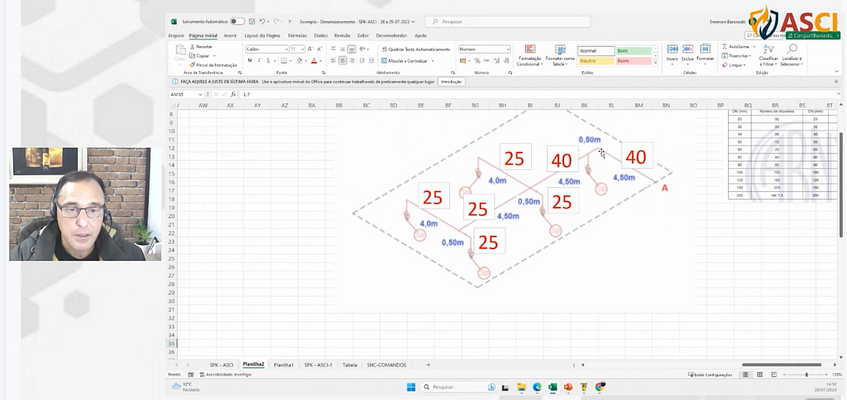 Screenshot Dimensionamento de Sistemas de Sprinklers — SPK